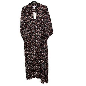 Silhouettes Micro Floral Maxi Shirt Dress 28 - NEW